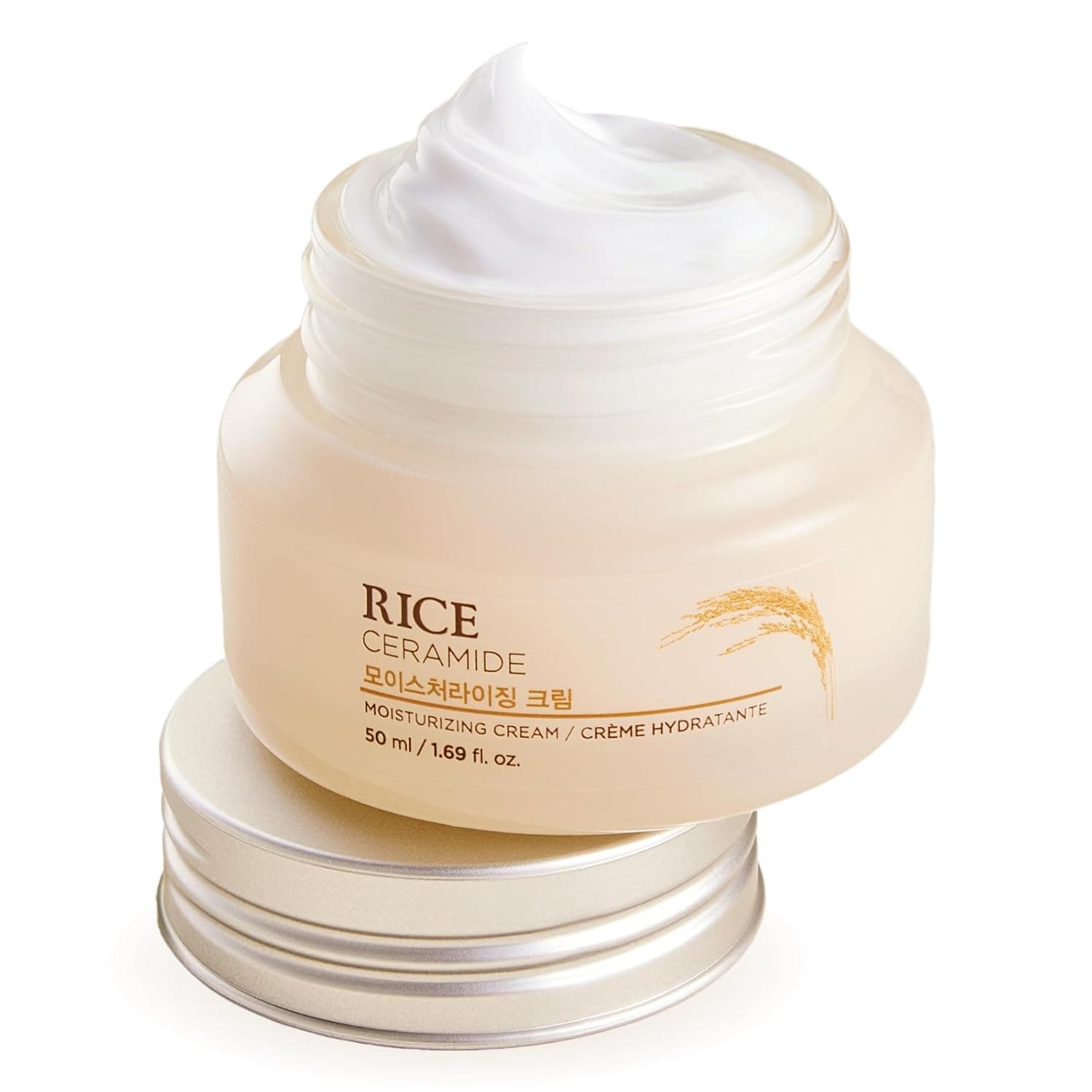 The Face Shop Rice Ceramide Cream, Hydrating Face Moisturizer, for Dry & Combination Skin, Lightweight, Fast-absorbing